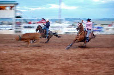 Rodeo action at Laramie's Jubilee Day's Celebration